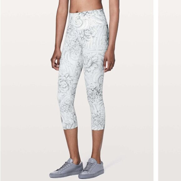 Lululemon | Wunder Under Crop High Rise Leggings Twine White Multi Size 6 - Picture 2 of 10